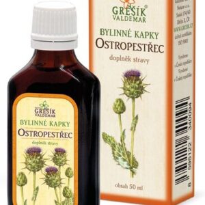 Ostropestřec kapky 50 ml GREŠÍK-Z-40% líh, Bylinné kapky